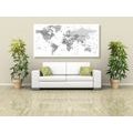 CANVAS PRINT GRAY MAP ON A WHITE BACKGROUND - PICTURES OF MAPS - PICTURES