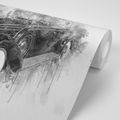 SELF ADHESIVE WALLPAPER BLACK AND WHITE RETRO CAR - SELF-ADHESIVE WALLPAPERS - WALLPAPERS