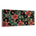 WANDBILD BUNTE SCHALLPLATTEN - MUSIKBILDER - BILDER
