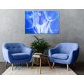 CANVAS PRINT DANDELION IN A BLUE DESIGN - PICTURES FLOWERS - PICTURES