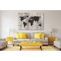 CANVAS PRINT MAP ON A WOODEN BACKGROUND - PICTURES OF MAPS - PICTURES