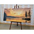 CANVAS PRINT REFLECTION OF A MOUNTAIN LAKE - PICTURES OF NATURE AND LANDSCAPE - PICTURES