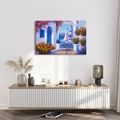 TABLEAU SUR TOILE – COIN MÉDITERRANÉEN À DÔME BLEU - TABLEAUX DE LA VILLE - TABLEAUX