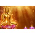 WANDBILD GOLDENER BUDDHA - BILDER MIT FENG SHUI-MOTIVEN - BILDER