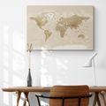 CANVAS PRINT WORLD MAP IN VINTAGE DESIGN - PICTURES OF MAPS - PICTURES