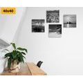 CANVAS PRINT SET PARADISE ON EARTH IN BLACK AND WHITE - SET OF PICTURES - PICTURES