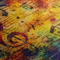 WANDBILD BUNTE MUSIKALISCHE ABSTRAKTION - MUSIKBILDER - BILDER