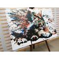 CANVAS PRINT WOLF IN WATERCOLOR DESIGN - PICTURES OF ANIMALS - PICTURES