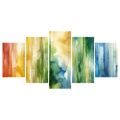 5-DÍLNÝ OBRAZ LESNÍ HARMONIE - OBRAZY ABSTRAKTNÍ TVARY - OBRAZY