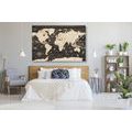 DECORATIVE PINBOARD MAP ON A WOODEN BACKGROUND - PICTURES ON CORK - PICTURES