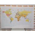 CANVAS PRINT CLASSIC MAP WITH A WHITE BORDER - PICTURES OF MAPS - PICTURES