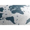 CANVAS PRINT MAP IN BLUE DESIGN - PICTURES OF MAPS - PICTURES