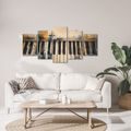 5-TEILIGES WANDBILD RETRO KLAVIERTÖNE - MUSIKBILDER - BILDER