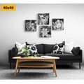 CANVAS PRINT SET HEAVENLY PEACE IN BLACK AND WHITE - SET OF PICTURES - PICTURES