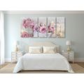 5-PIECE CANVAS PRINT ROMANTIC DECORATION IN VINTAGE STYLE - VINTAGE AND RETRO PICTURES - PICTURES