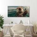 WANDBILD WASSERSPASS MIT OTTER - BILDER TIERE - BILDER
