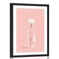 POSTER MIT PASSEPARTOUT MINIMALISTISCHE BLUME - VASEN - POSTER