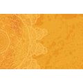 CANVAS PRINT ORANGE ARABESQUE ON AN ABSTRACT BACKGROUND - PICTURES FENG SHUI - PICTURES