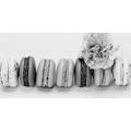 CANVAS PRINT TASTY MACARONS IN BLACK AND WHITE - BLACK AND WHITE PICTURES{% if product.category.pathNames[0] != product.category.name %} - PICTURES{% endif %}