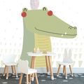 PAPIER PEINT CROCODILE MIGNON AVEC DES PLUMES - PAPIER PEINT POUR ENFANTS - PAPIER PEINT