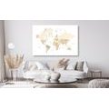 DECORATIVE PINBOARD WORLD MAP WITH VINTAGE ELEMENTS - PICTURES ON CORK - PICTURES