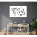 DECORATIVE PINBOARD WORLD MAP IN A BEAUTIFUL DESIGN - PICTURES ON CORK - PICTURES