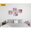 CANVAS PRINT SET DELICATE STILL LIFE OF FLOWERS - SET OF PICTURES - PICTURES