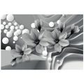 CARTA DA PARATI AUTOADESIVA – MAGNOLIA IN BIANCO E NERO SU SFONDO ASTRATTO - CARTA DA PARATI AUTOADESIVE - CARTA DA PARATI