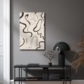 TABLEAU SUR TOILE – COURBES ORGANIQUES EN BEIGE - IMAGES FORMES ABSTRAITES - TABLEAUX