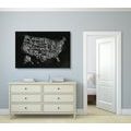 DECORATIVE PINBOARD EDUCATIONAL MAP OF THE USA WITH INDIVIDUAL STATES - PICTURES ON CORK - PICTURES