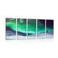 5-PIECE CANVAS PRINT NORTHERN LIGHTS IN THE SKY - PICTURES OF SPACE AND STARS{% if product.category.pathNames[0] != product.category.name %} - PICTURES{% endif %}