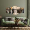 5-TEILIGES WANDBILD RETRO KLAVIERTÖNE - MUSIKBILDER - BILDER