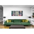 5-PIECE CANVAS PRINT BUDDHA ON AN EXOTIC BACKGROUND - PICTURES FENG SHUI - PICTURES