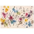 TAPETE BUNTE MUSIKNOTEN UND FLECKEN - MUSIK FOTOTAPETEN - TAPETEN