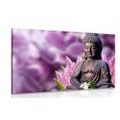 WANDBILD FRIEDLICHER BUDDHA - BILDER MIT FENG SHUI-MOTIVEN - BILDER