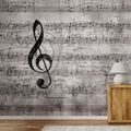 FOTOTAPETE MUSIKNOTEN AUF VINTAGE-HINTERGRUND - MUSIK FOTOTAPETEN - TAPETEN