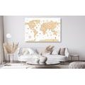 DECORATIVE PINBOARD BEIGE MAP - PICTURES ON CORK - PICTURES