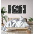 5-TEILIGES WANDBILD HARMONISCHES SYMBOL YIN UND YANG - SCHWARZ-WEISSE BILDER - BILDER