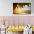 TABLEAU SUR TOILE – LEVER DE SOLEIL SUR UNE PLAGE DES CARAÏBES - TABLEAUX DE LA NATURE ET DES PAYSAGES - TABLEAUX
