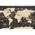 CANVAS PRINT MAP ON A WOODEN BACKGROUND - PICTURES OF MAPS - PICTURES