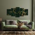 TABLEAU EN 5 PARTIES – CERCLES ABSTRAITS DORÉS - IMAGES FORMES ABSTRAITES - TABLEAUX