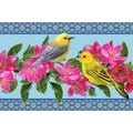 WALLPAPER BIRDS AND FLOWERS IN A VINTAGE DESIGN - WALLPAPERS VINTAGE AND RETRO - WALLPAPERS