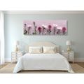 CANVAS PRINT COMPOSITION OF PINK CHRYSANTHEMUMS - PICTURES FLOWERS - PICTURES