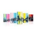 5-PIECE CANVAS PRINT OIL PAINTING OF A CITY - PICTURES OF CITIES - PICTURES