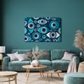 TABLEAU SUR TOILE – YEUX TURQUOISE ABSTRAITS - TABLEAUX PAR THÈME - TABLEAUX
