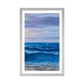 AFFICHE AVEC MONTURE LES VAGUES MARINES SUR LA CÔTE - NATURE - AFFICHES