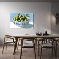 TABLEAU SUR TOILE – OLIVES VERTES DANS UN BOL - TABLEAUX DE NATURES MORTES - TABLEAUX
