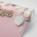 SELF ADHESIVE WALL MURAL WITH THE INSCRIPTION LOVE IN A ROMANTIC DESIGN - SELF-ADHESIVE WALLPAPERS - WALLPAPERS
