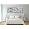 CANVAS PRINT ABSTRACT ETHNIC MANDALA IN BLACK AND WHITE - BLACK AND WHITE PICTURES - PICTURES