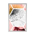 POSTER GERBERA IN A HEXAGON - FLOWERS - POSTERS